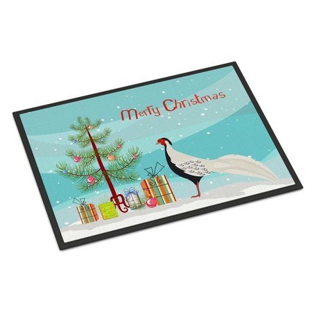 CAROLINES TREASURES Silver Pheasant Christmas Indoor or Outdoor Mat, 18 x 27 in. BB9296MAT